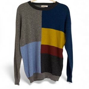 Woolovers Color block Sweater Merino Wool Sz Small